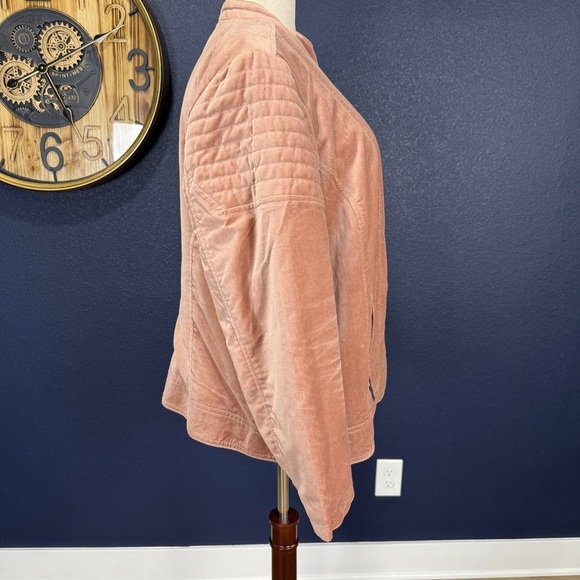 Westport Women's Blush Velvet Moto Jacket Plus Size 3X - Picture 4 of 8